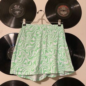 Green Swirl Wrap Skirt